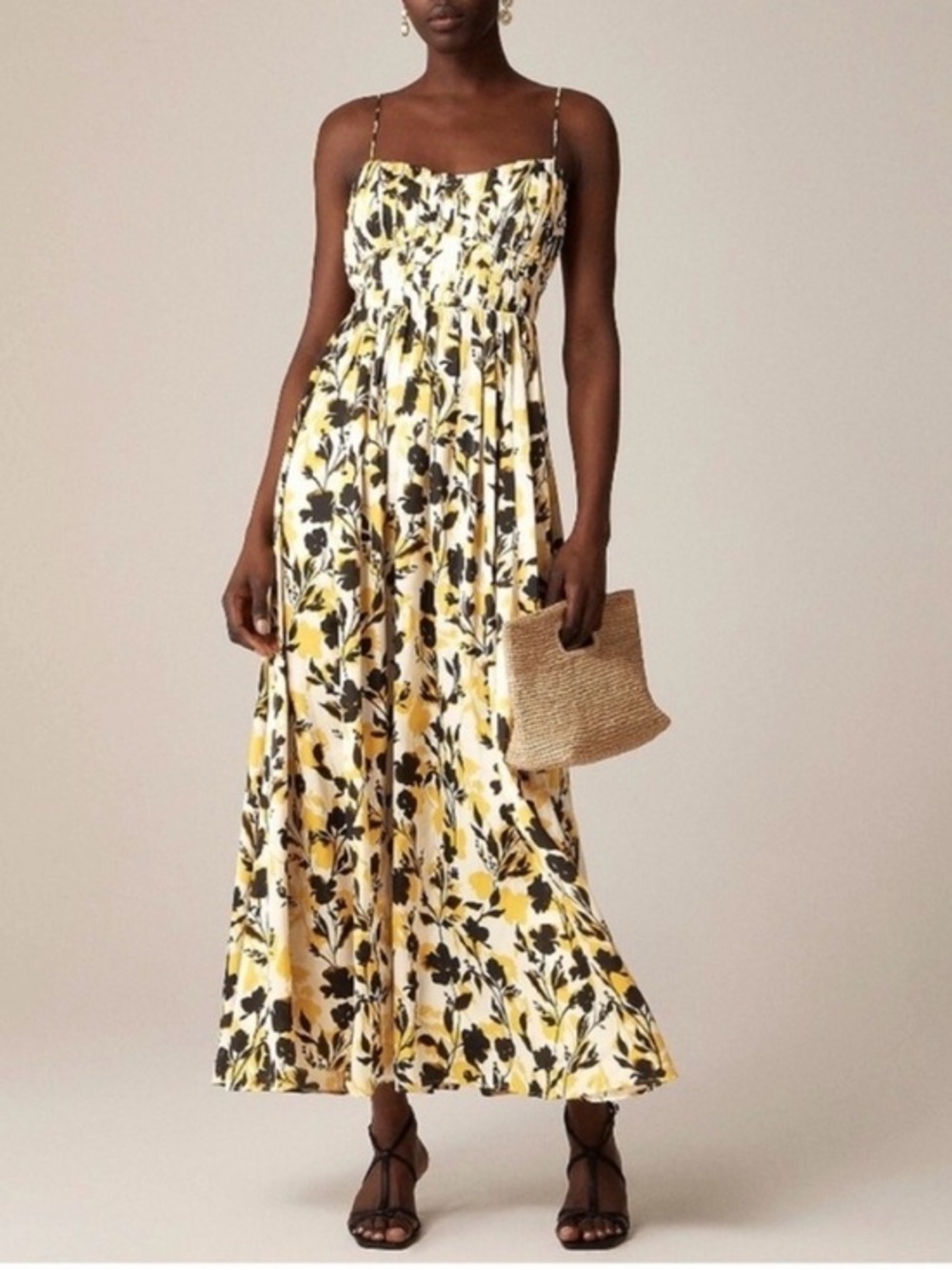 J. Crew Collection Ruched Maxi Dress in Luster Georgette 24 Plus